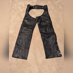 Men's leather motorcycle chaps